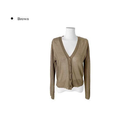 Saku Ribbed See-Through Knit Cardigan