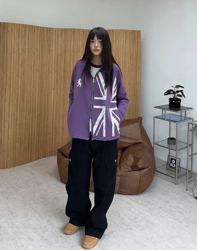 Bene Union Jack Jersey Zip-up