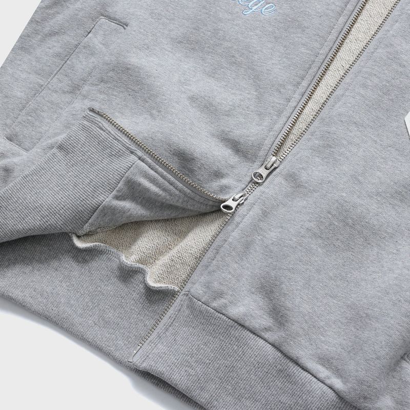 C Patch Zipper Hood Zip-Up / Gray [Unisex]
