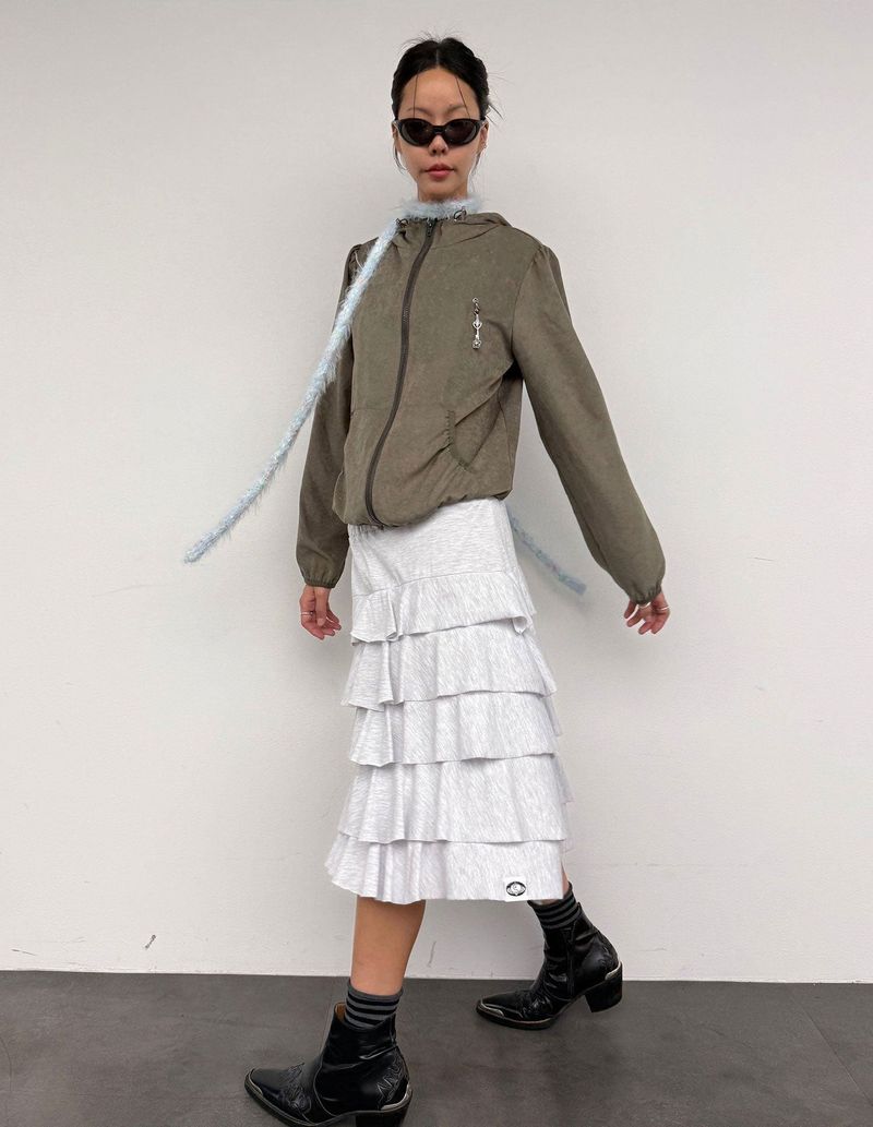 PEONY SKIRT IN W/MELANGE
