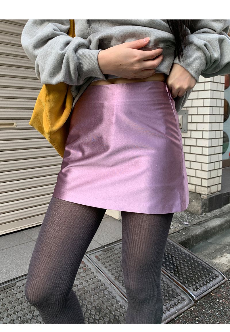 SATIN PEARL MINI SKIRT (3C)