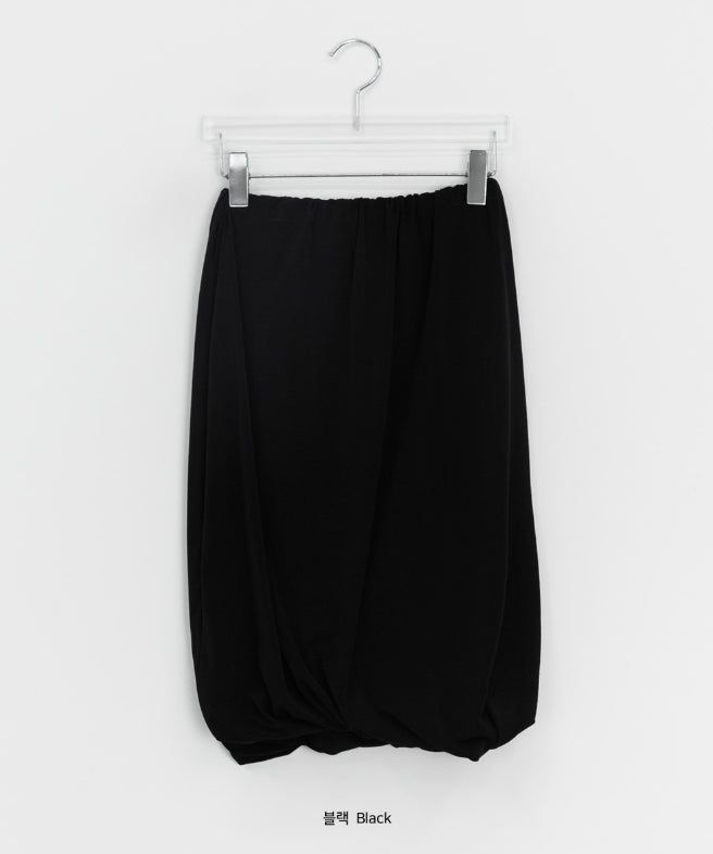 Mafu Balloon Shirring Midi Skirt