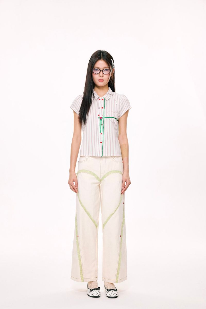 Lub-Dub Button Up Baby Shirt (Cream)