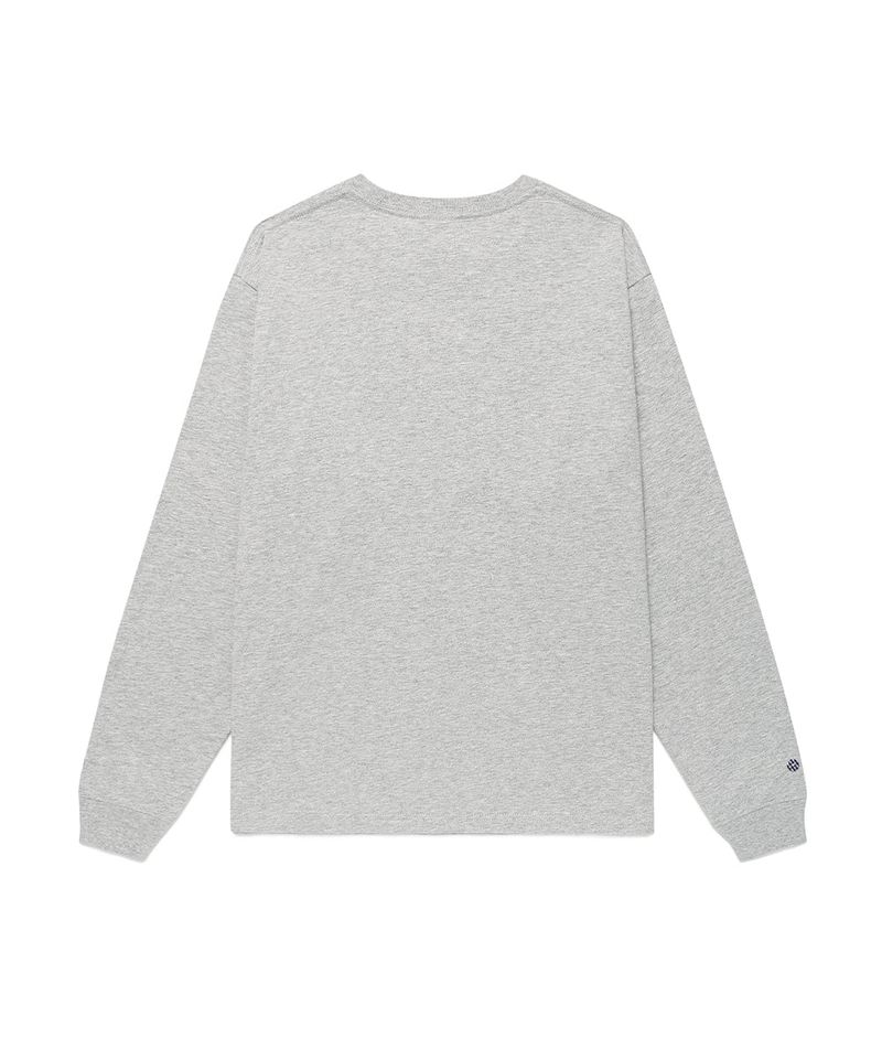 TWIN STAR DOT APPLIQUE LS TEE GREY(CV2GSUT556A)