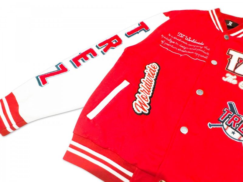 TZWORLDWIDE VARSITY JACKET - RED