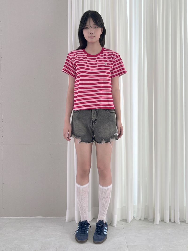 SYMBOL MULTI STRIPE HALF T-SHIRT