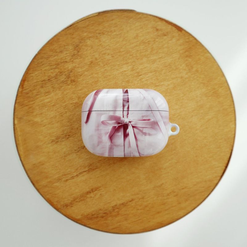 pink ribbon airpods case. (1&2, 3, pro1, pro2)