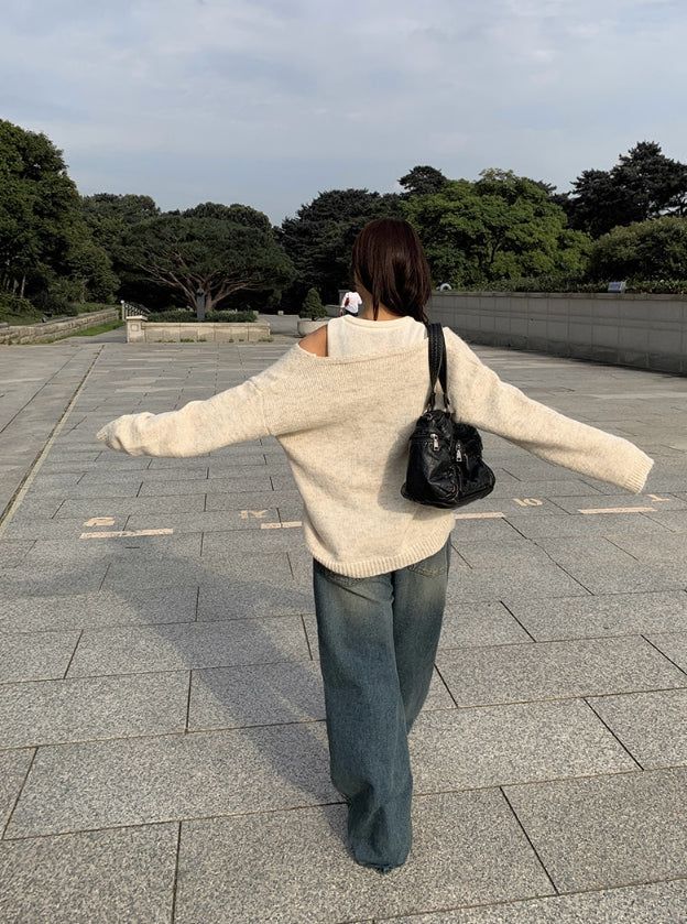 Thyssen Washing Denim Wide Pants