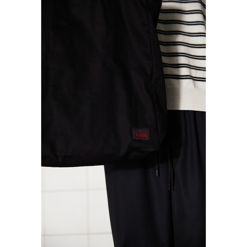 BUTTON LOGO ECO BAG / BLACK