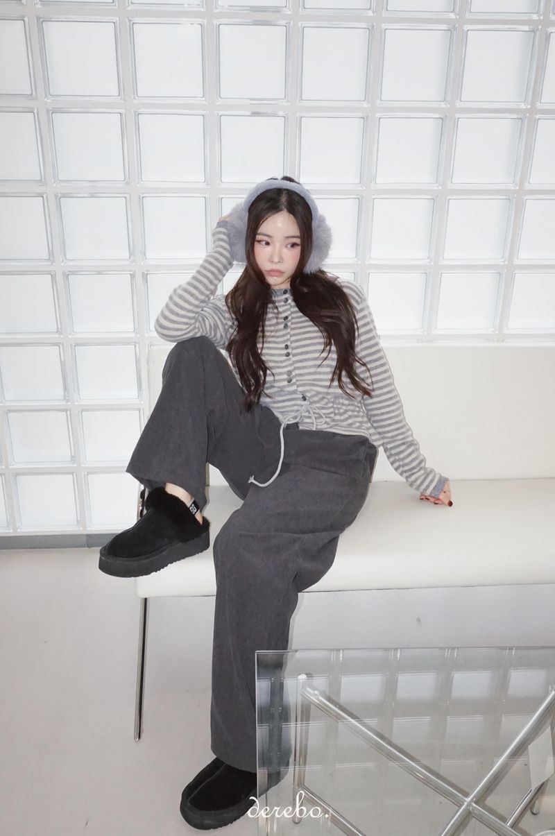 Corduroy Banded Layered Pants