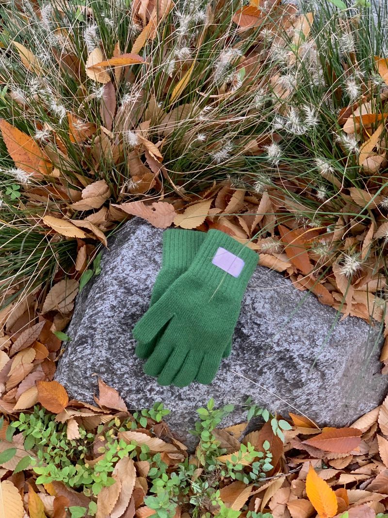 Let It Snow Label Gloves (Green)