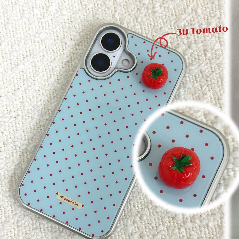 3D TOMATO DOT PATTERN SILVER iPhone MAGSAFE Phone Case