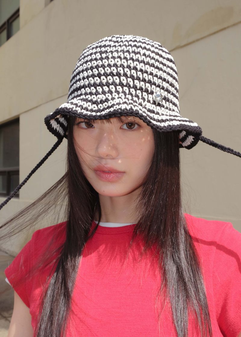 SSESEB（セセブ）の「Stripe String Bucket Hat - Black（Hats）」