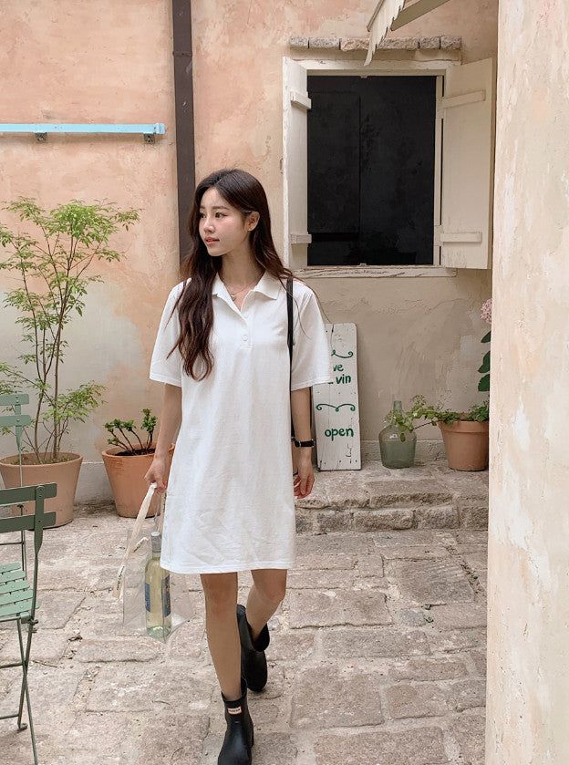 Summer PK Collar Mini Dress (3color)