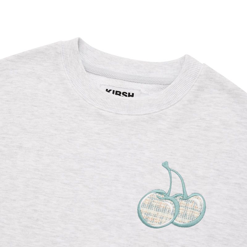 MIDDLE CHERRY CROP SWEATSHIRT [MELANGE GRAY]