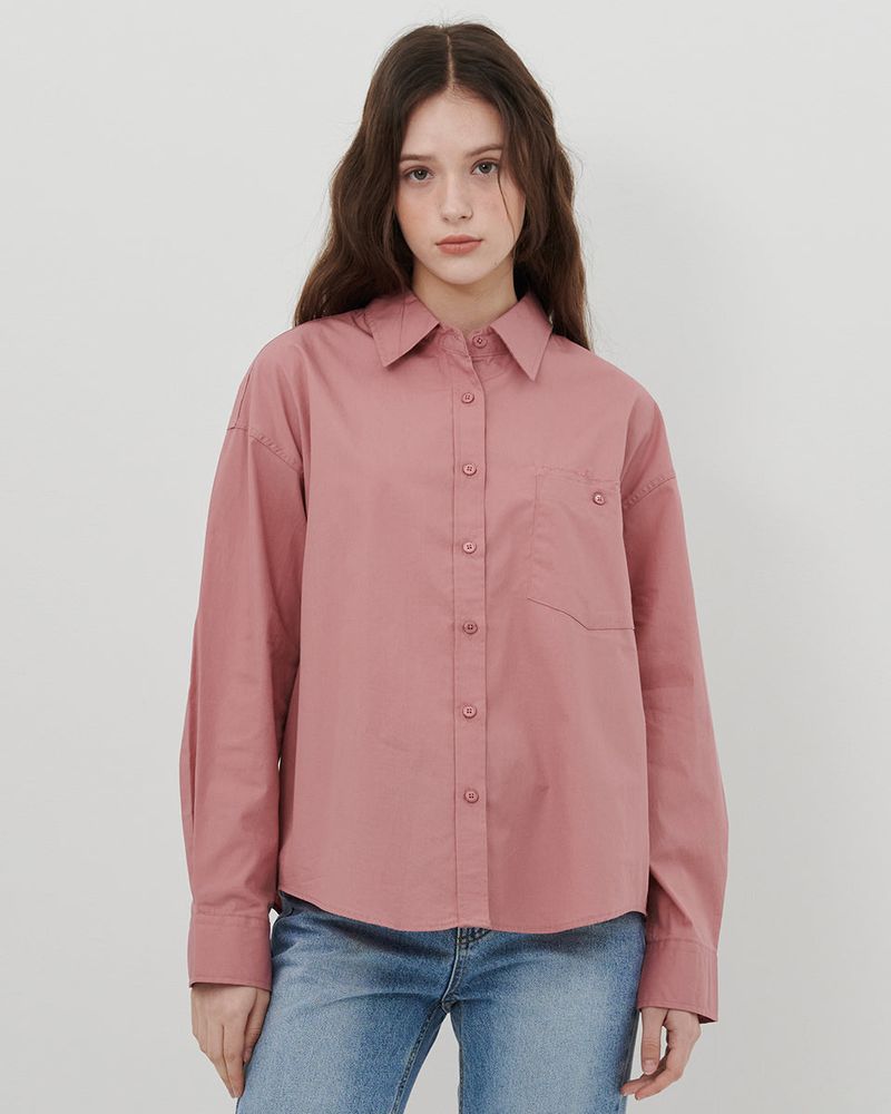 LOGO POPLIN SHIRT [PINK]