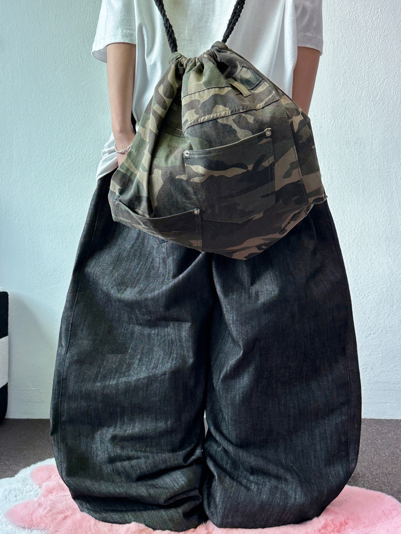 HEM SNAP + SIDE PLEAT DURABLE BALLOON WIDE OVER BALLOON LONG PANTS 🩵 - 2 SIZES