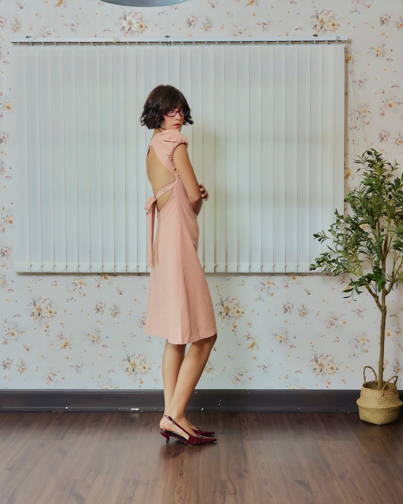 EVIE avery PUFFED SLEEVE DRESS PINK