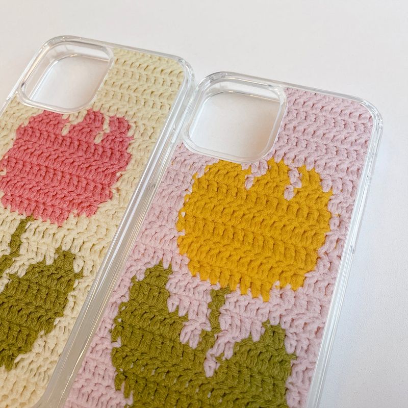 TULIP CROCHET HARD JELL CASE_PINK TULIP