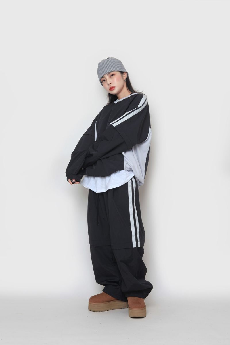 two-way nylon sweatshirt