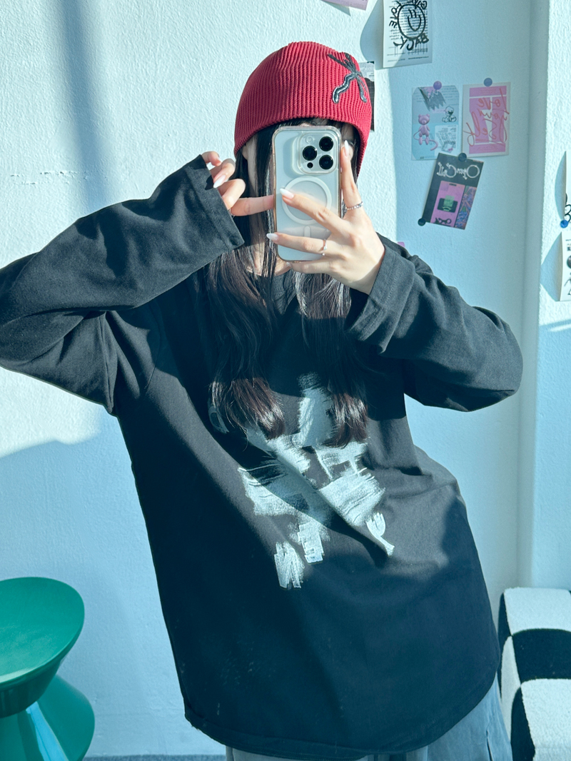 ODD PRINT OVERFIT T❤🤍🩶🖤 - 4 COLORS