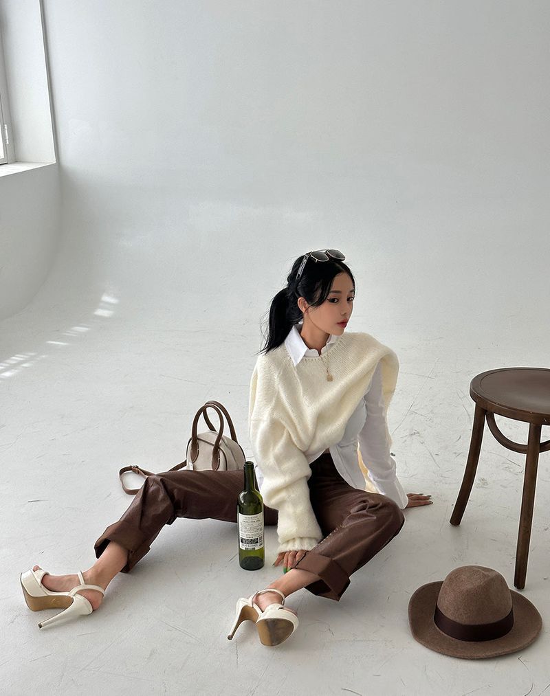 salt wool cropped knitwear