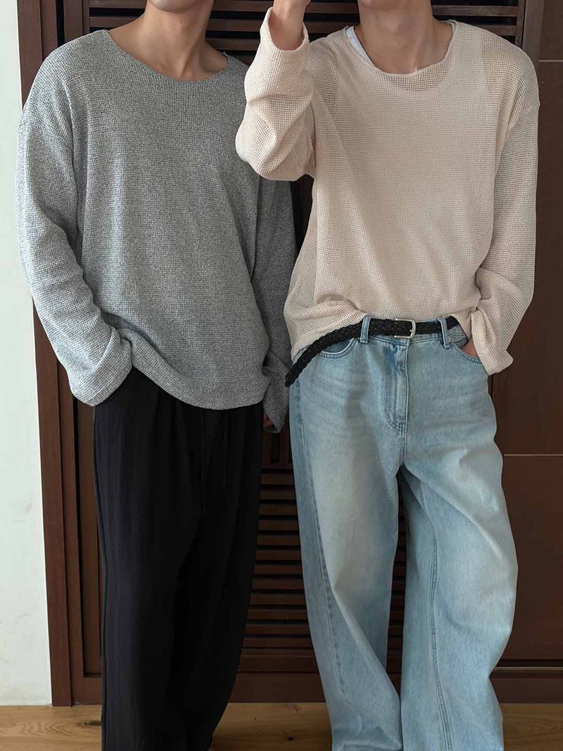 Scotch v neck knit lone sleeves(4color)