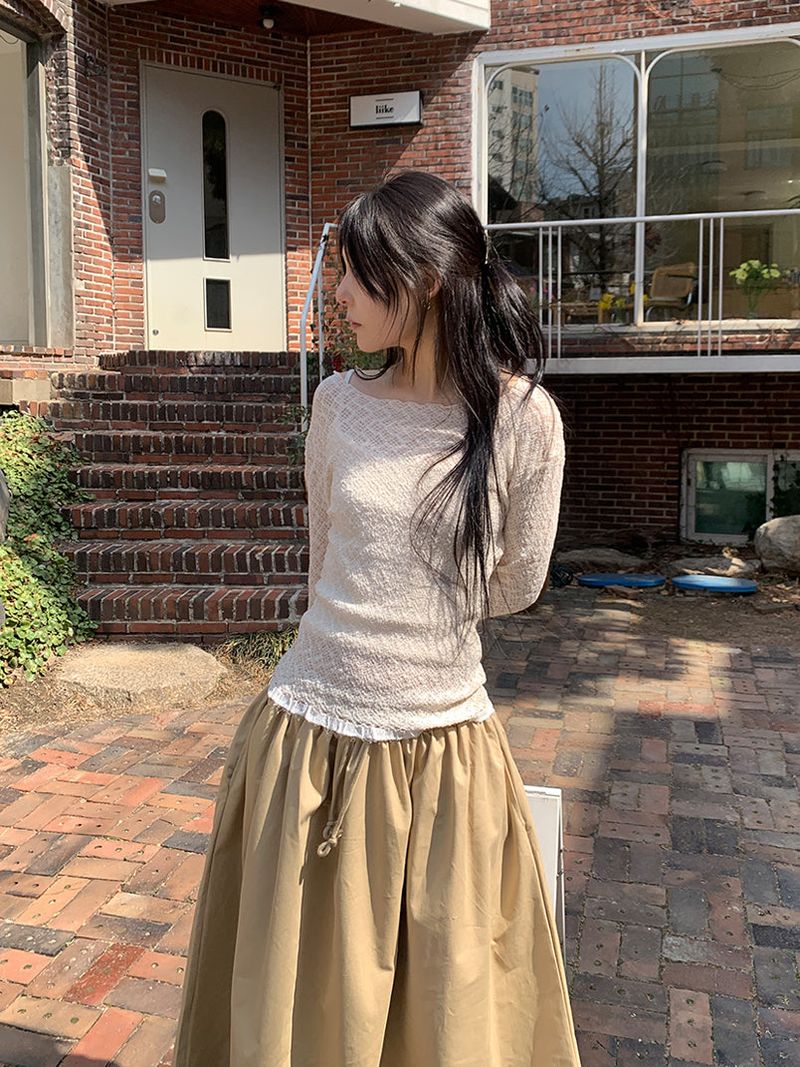 FEVER FLARE MAXI SKIRT (4C)