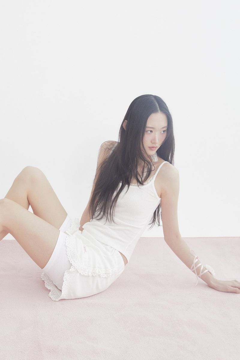 Waffle lace layered shorts (WHITE)