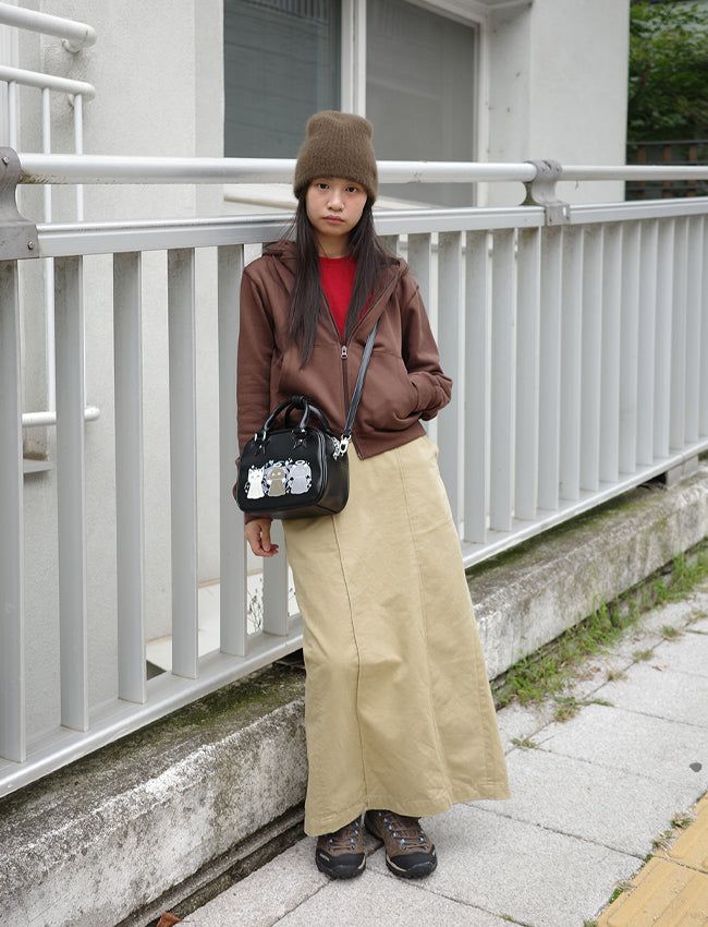 HAIRY KNIT BEANIE (BROWN)