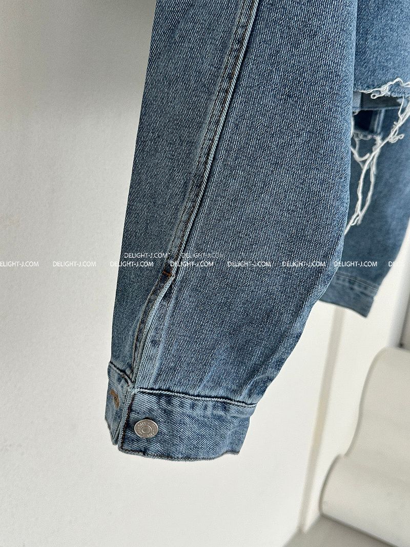 Puppy cropped jean jacket