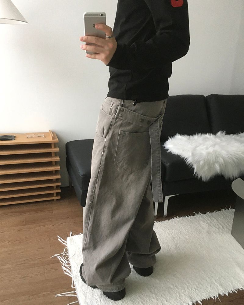 Step Belt Denim Pants