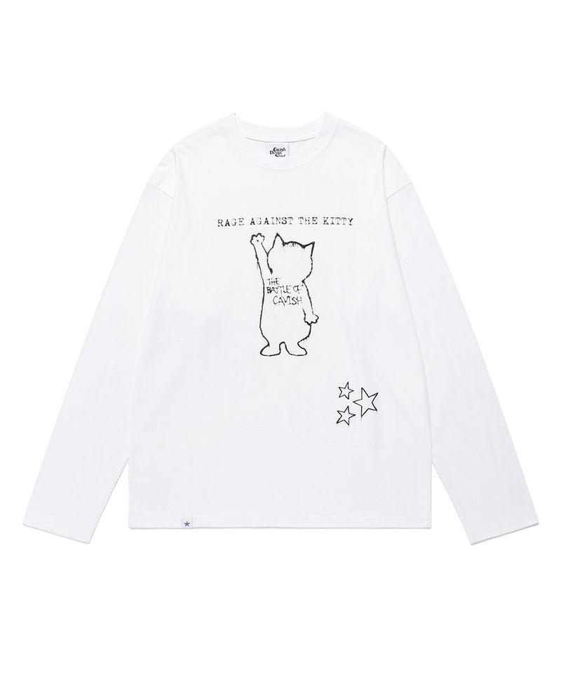 cavish（カビシ）の「GRAFFITI CAT LS TEE WHITE(CV2FFFT552A)（Tops）」