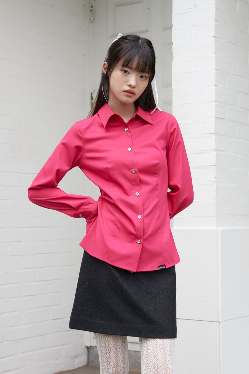 SLIM LINE CUFFS SHIRTS (PINK)