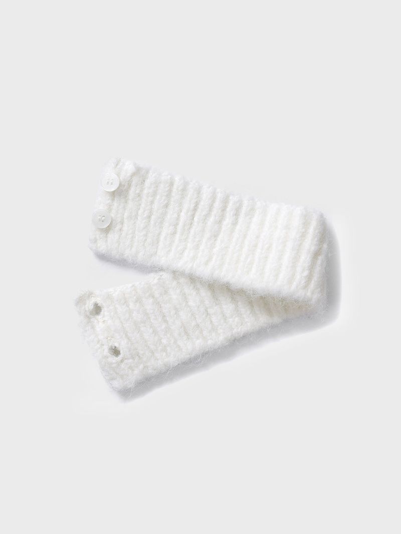 Muffler symbol knit set (White)