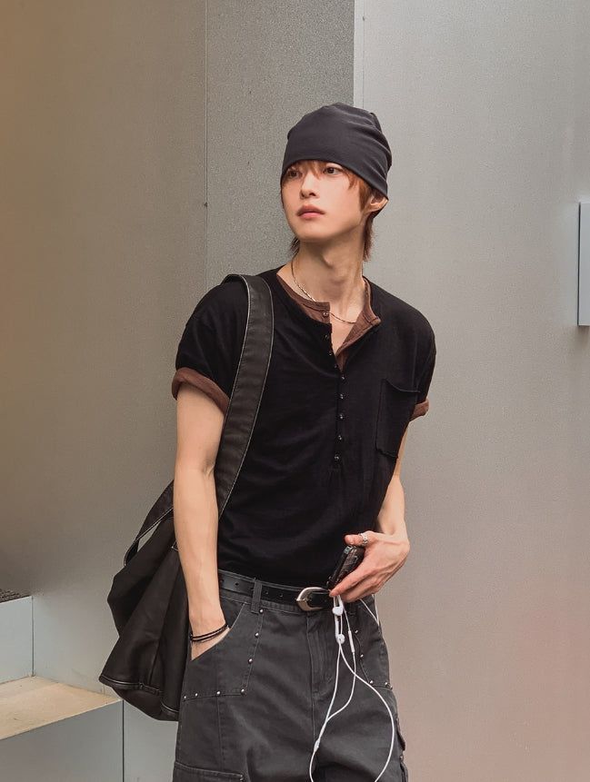 2PLAN（ツープラン）の「[1+1] カト ヘンリーネック スラブ ショートスリーブ Tシャツ（トップス）」