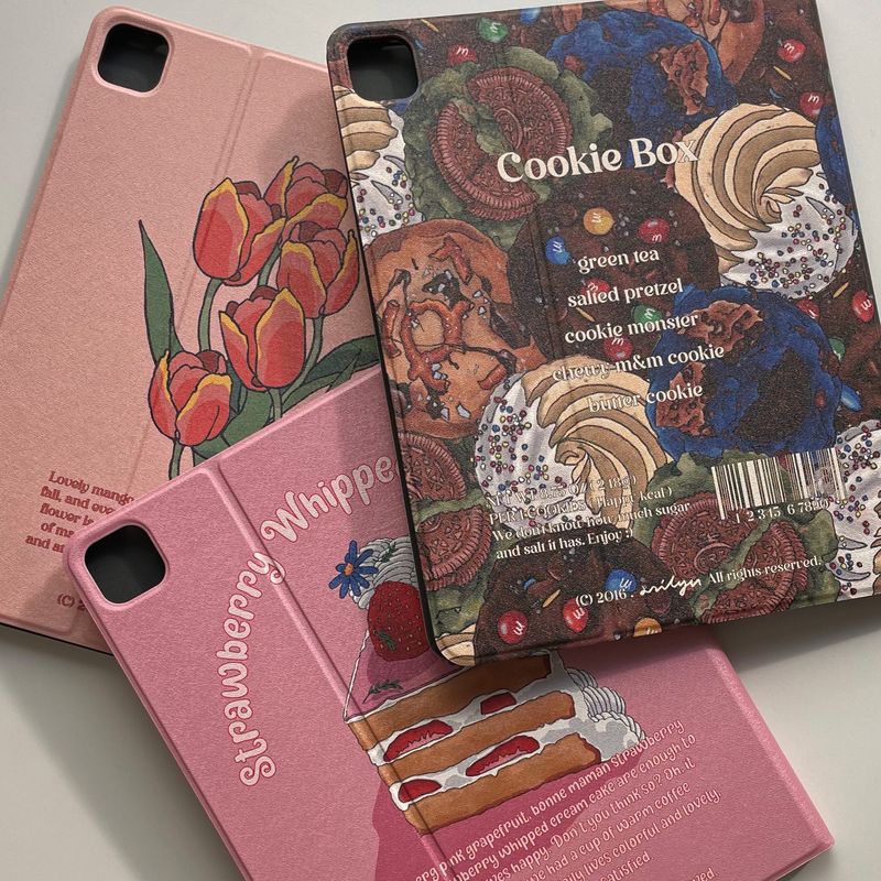 iPad Leatherette Case_Strawberry Whipped Cream Cake
