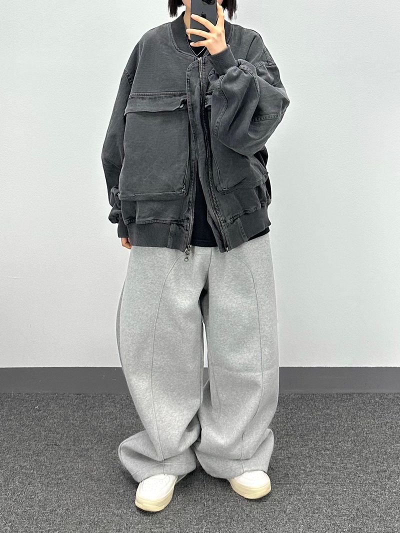 hip-hop curved cut pants