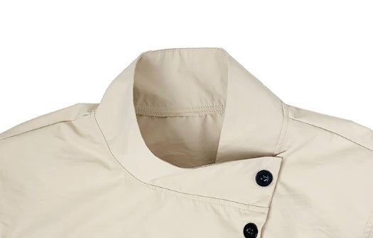 Newji Diagonal Button High-Neck Blouse Shirt