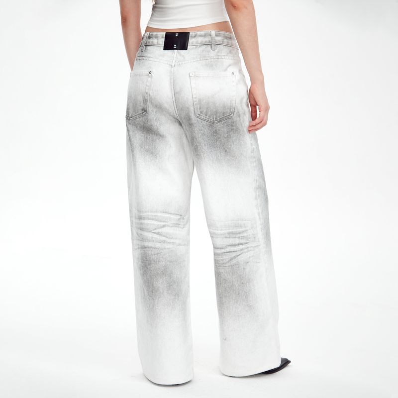 spray paint straight-leg jeans