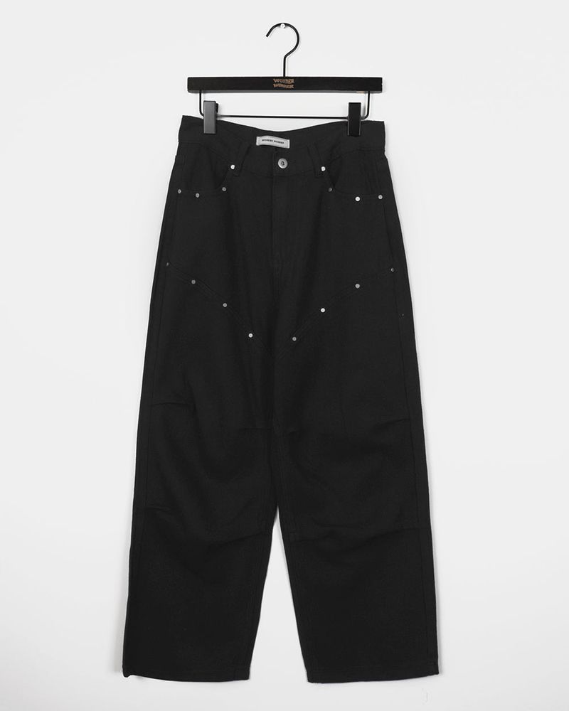 [MADE] Tents rivet diagonal incision point cotton pants
