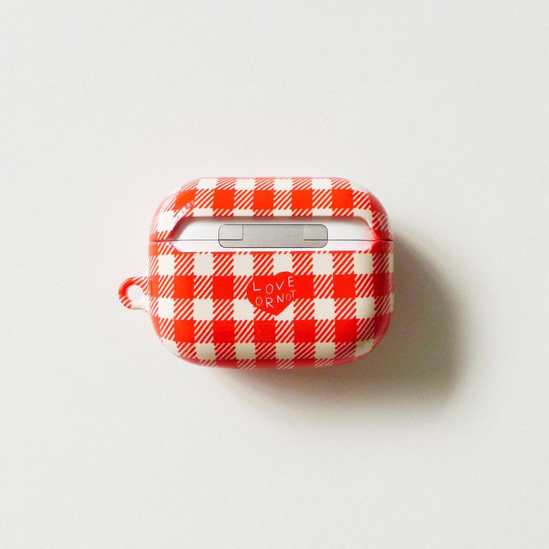 [MADE]Red Check-Glossy Airpodcase