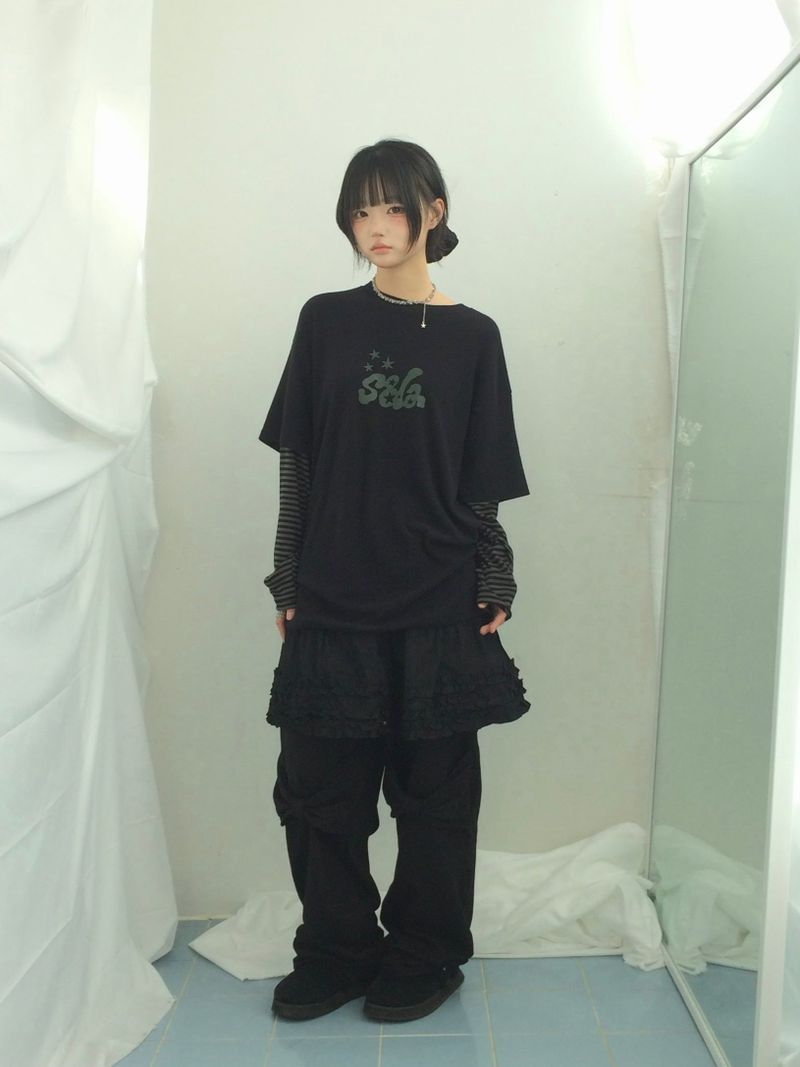 Two-tone fleece striped sleeve