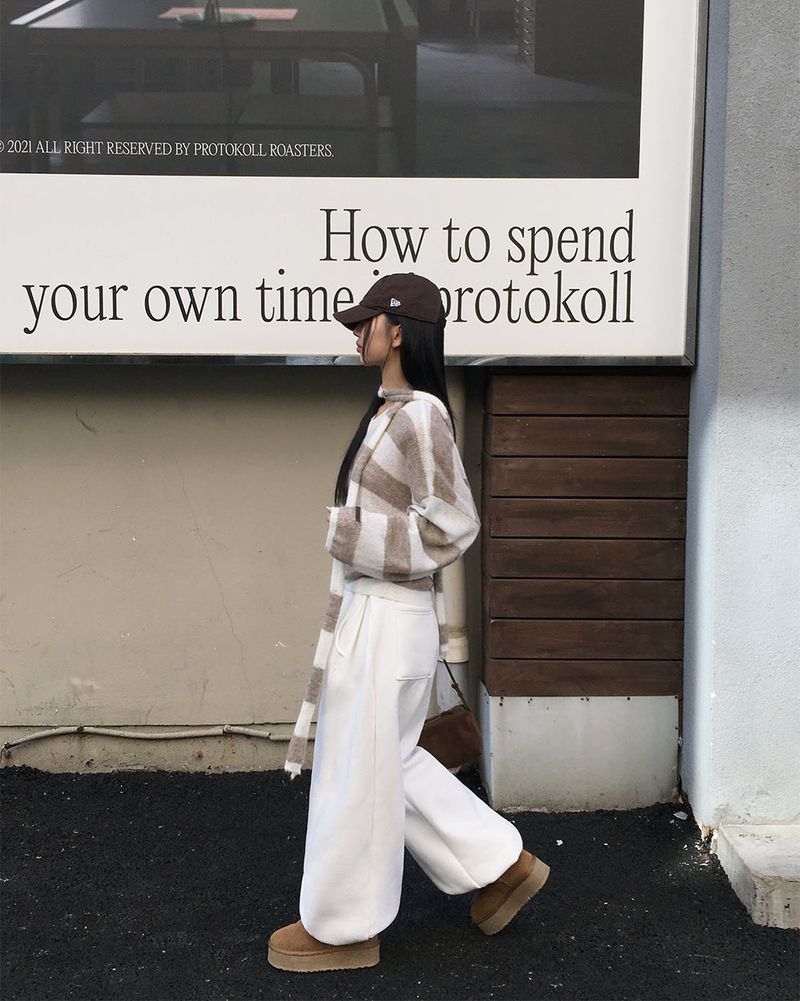 [ORIGINAL] LACKUN Striped Muffler Knit Set