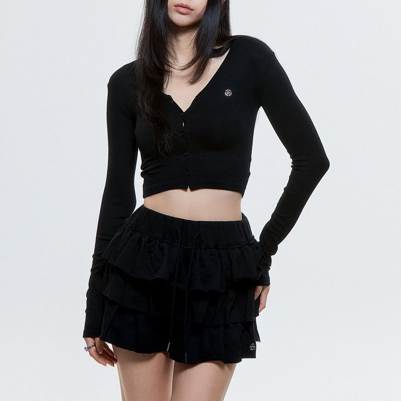 (DUC) Tutu Cotton Skirt Pants Black