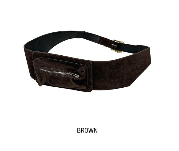 suede pocket belt
