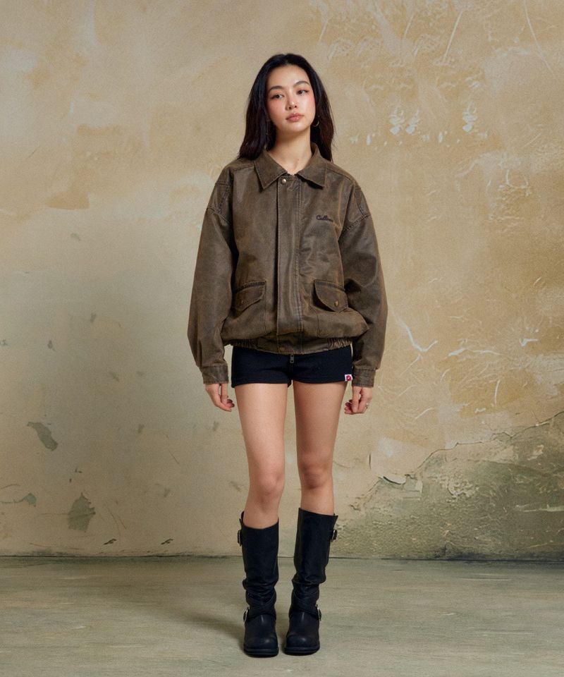 CALLOUT WASHED JACKET / BROWN
