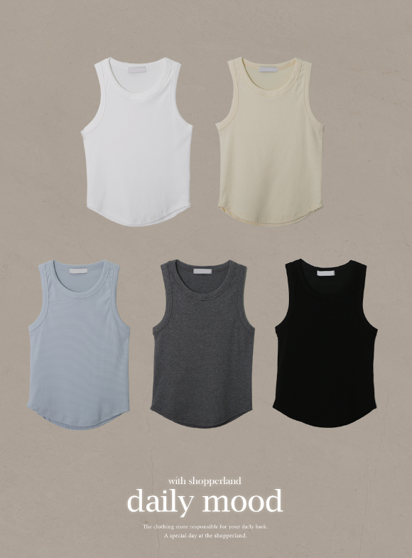 SW Basic Rib Crop Sleeveless (5color)