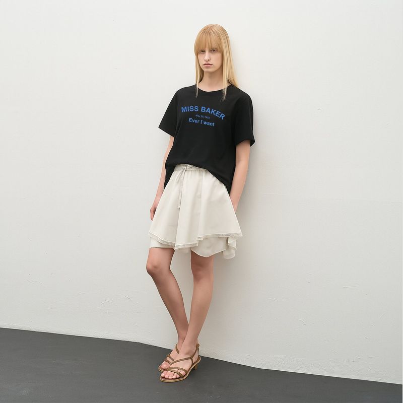 アーチロゴチェーンニードルTシャツ ブラック