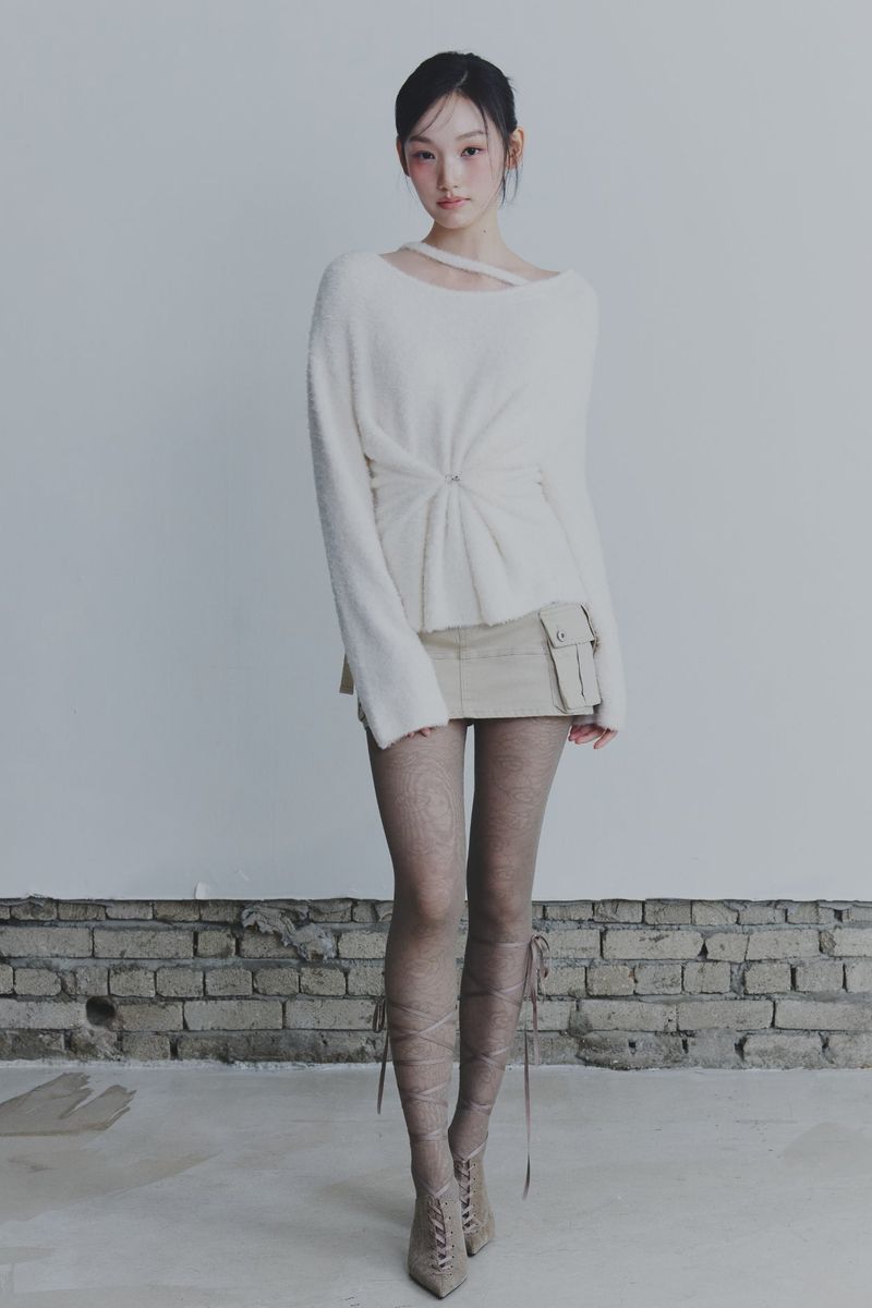 RUBY HOOK OVER KNIT ivory